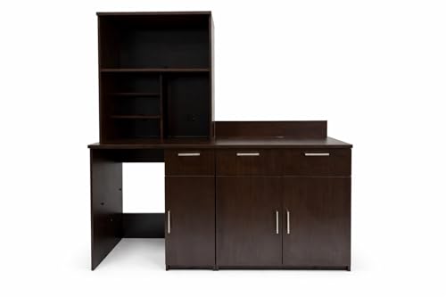 Door Storage Cabinet with Mini Fridge Space (72" W – Door + Fridge + Hutch)