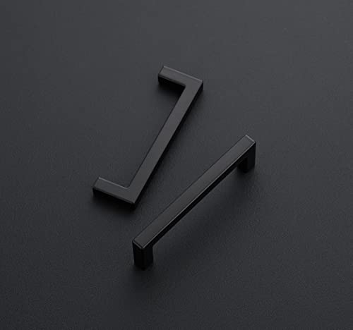 Matte Black Cabinet Handles Solid Cabinet Pulls 3 (Black / Flat Black 3-1/2'' Hole Center)