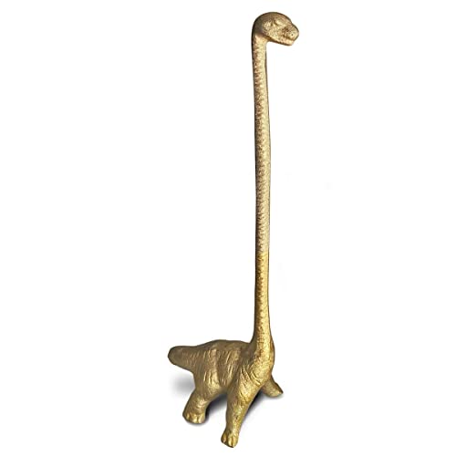 Gold Dino Paper Towel Holder & Metal Toilet Paper Holder Stand (Gold Dino)