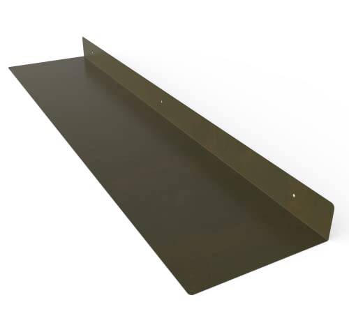 Linear Floating Shelf (36-inch X 8-inch Forged Raw Blackened Steel)