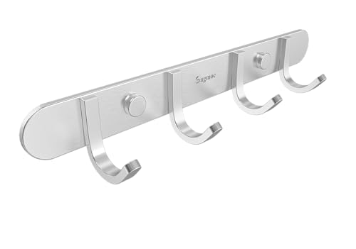 Coat Hook Rack Brushed Nickel (4 Hooks)