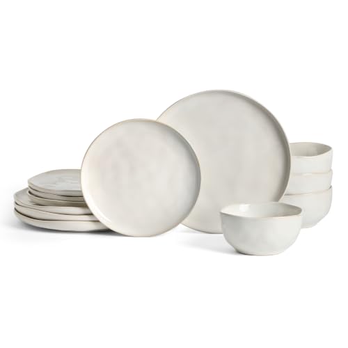 Mirella 12 Piece Dinnerware Set Stoneware (White / 12-Piece - Service for 4)