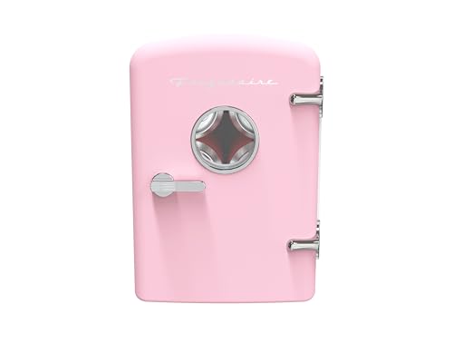 Retro 9 Can Mini Personal Fridge Portable Cooler for Car (Pink)