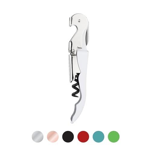 Truetap Double Hinged Waiter's Corkscrew Wine Opener (White)