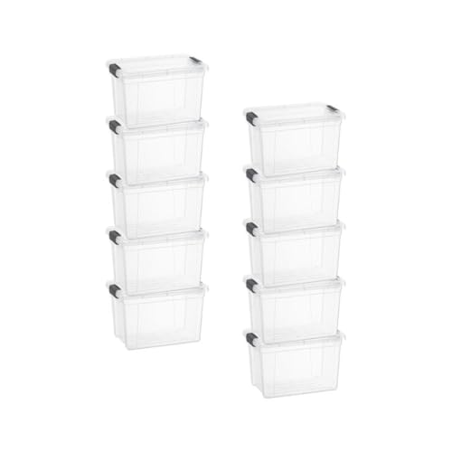 2.5 Quart Clear Plastic Storage Boxes with Lids (2.4 Quart)