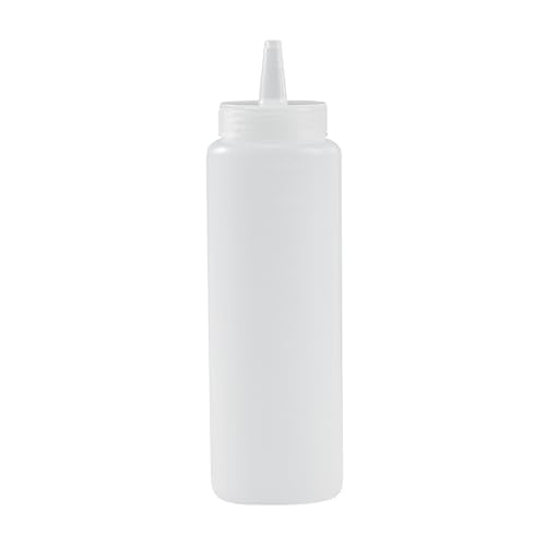 8 oz Plastic Squeeze Bottle 6 Wide Mouth Condiment Bottles with Precision Tip Reusable Freezer (8 Ounces)
