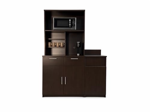 Compact Hutch Cabinet with Door Storage (54" W – Door + Trash + Hutch)