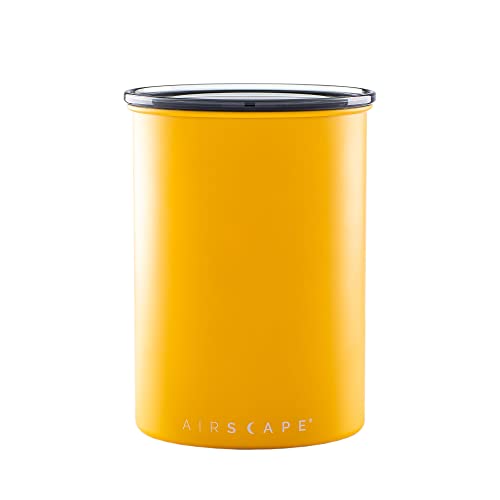 Airscape Stainless Steel Coffee Canister (Matte Yellow / Medium)