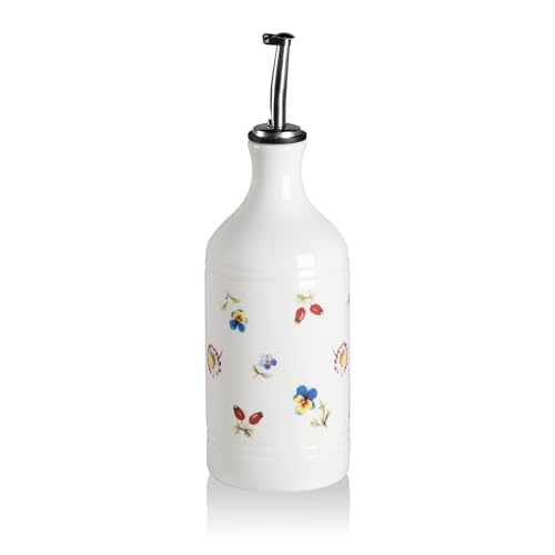 Sweejar Ceramic Olive Oil Dispenser Bottle for Kitchen (15.5 oz, Set of 1 / Garden)