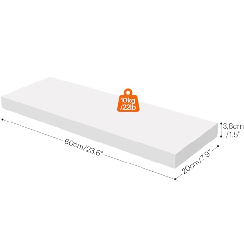 Floating Shelves for Wall (White / 23.6 Inches)