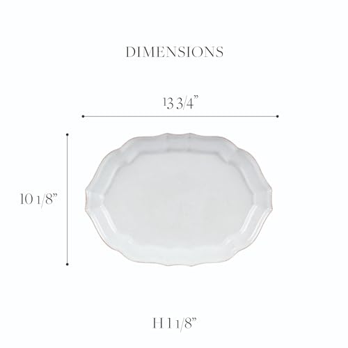 Ceramic Stoneware 14'' Oval Platter (Impressions White / 14'' Oval Platter)