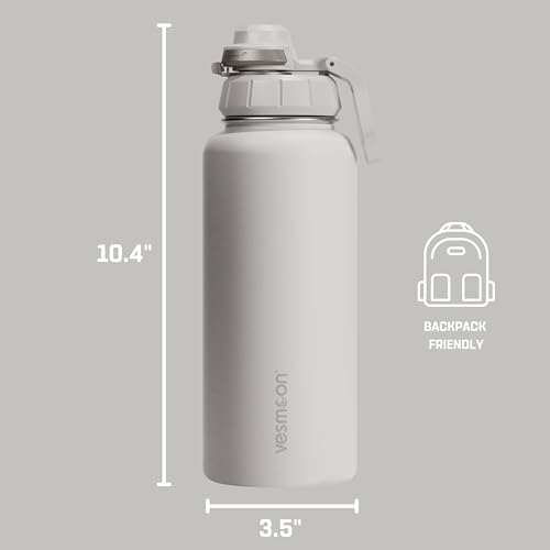 Vessence 32 Oz Stainless Steel Tea Infuser Bottle for Loose Leaf Tea (Siberia White / 32 Oz)