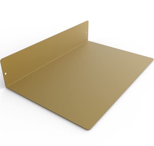 Made in USA 12 Inch Linear Floating Shelf (12-inch X 8-inch Powder Coated Gold)