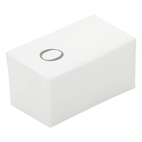 Silver O White Linen Feel Guest Towel Napkin (Silver / 2000 Count / O)