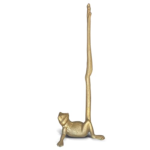 Gold Frog Paper Towel Holder & Metal Toilet Paper Holder Stand (Gold Frog)