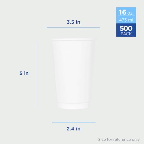 C KIC516W 16 oz Insulated Paper Hot Cup (16 OZ / White)
