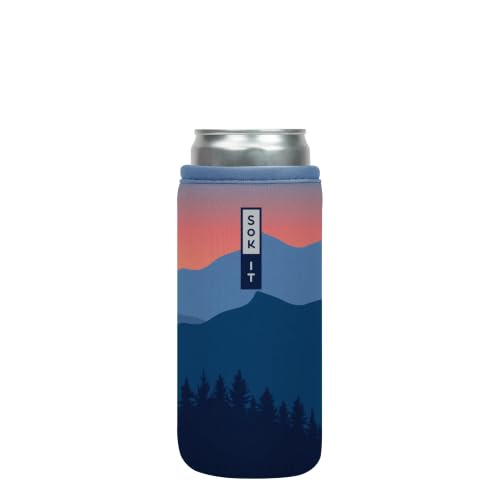 CanSok Sleeve for Beer & Soda Insulated Neoprene Cover (Blue Ridge / 12oz Slim Can Sleeve)