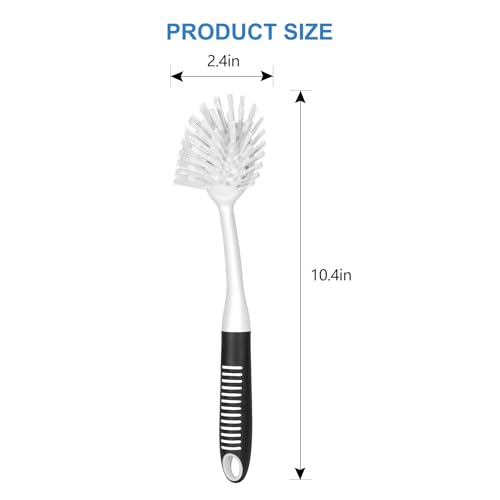 Dish Brush with Handle (Black-white / 2 pack)