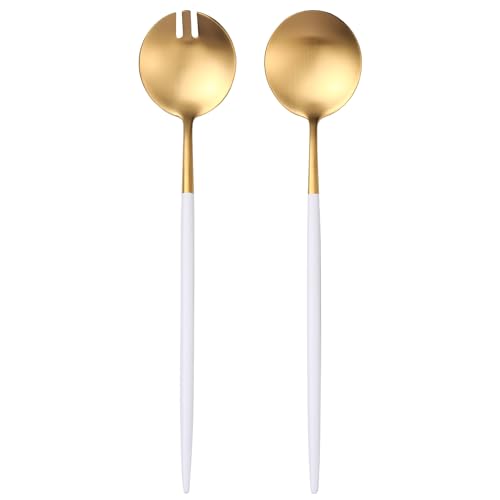 White Gold Salad Serving Utensils (White Gold)