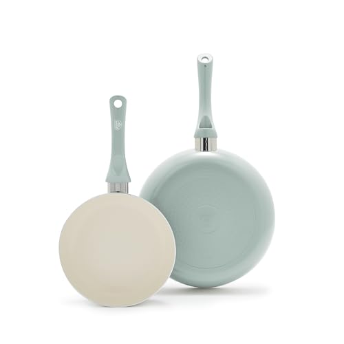 2 Piece 8" & 10" (8" and 10" Frying Pan Skillet Set / Turquoise)