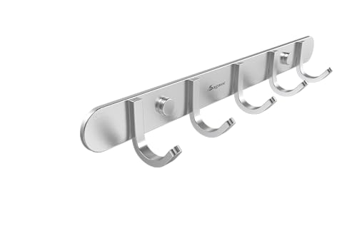 Coat Hook Rail Brushed Nickel 14 (5 Hooks)