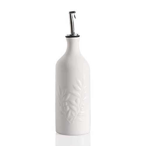 Sweejar Ceramic 20 Oz Olive Oil Dispenser Bottle (White / 20 oz, Set of 1)
