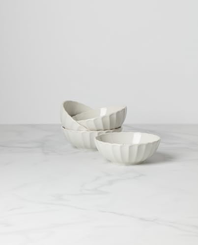 French Perle Scallop 4 (All-Purpose Bowls, Set of 4 / White)
