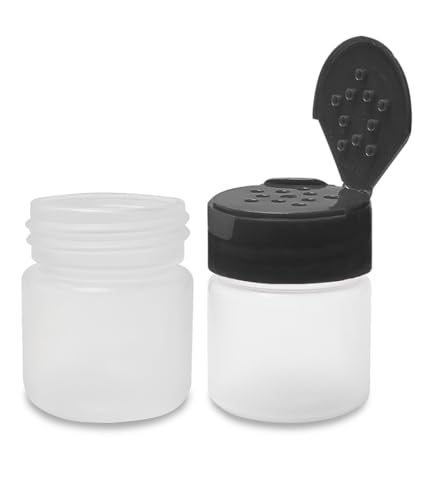 1 oz Plastic Spice Jars with Black Flip & Sift Caps