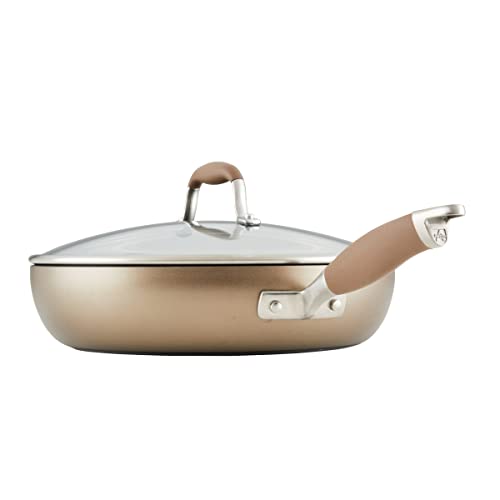 Advanced Hard Anodized Nonstick Deep Frying Pan with Lid (Bronze / Skillet w/ Lid (12-Inch))