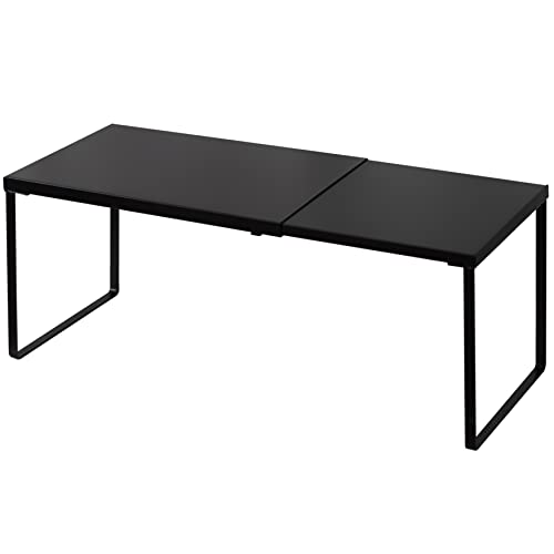 Expandable Cabinet Shelf (Black / 8.26’’D * 14.56-24.6’’W * 8.46’’H)