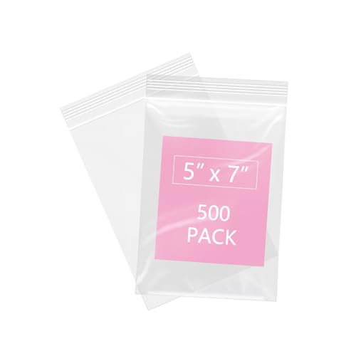 500 Pcs 5" x 7" Clear Small Zip Bag (500 Count)