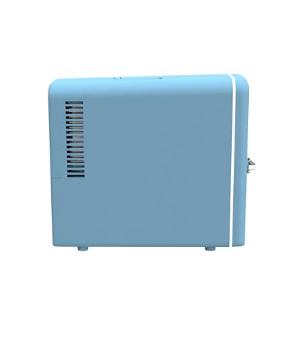 Retro 9 Can Mini Personal Fridge Portable Cooler for Car (Blue)