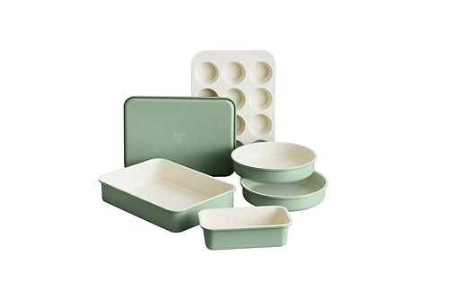 6 Piece Ceramic Nonstick Oven Bakeware Set (6 Piece Bakeware Set / Sage)