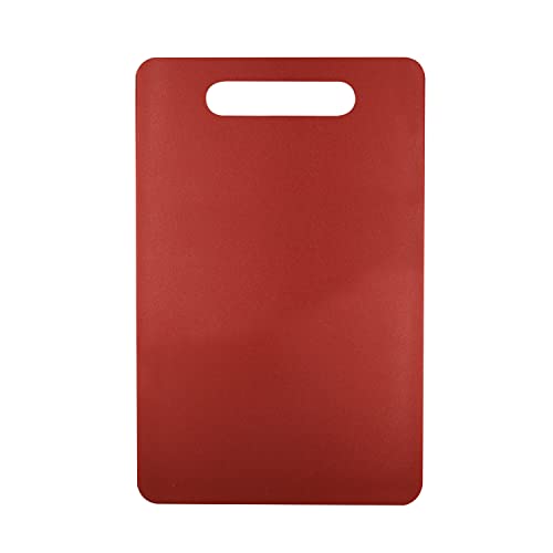 Plastic Utility Cutting Board with Handles (Red)