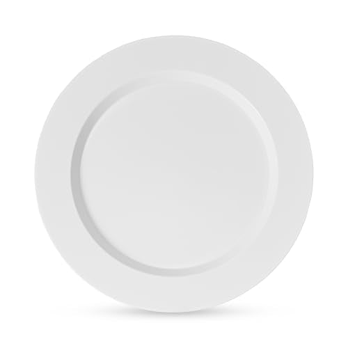 100 Elegant White Plastic Plates Set (White)