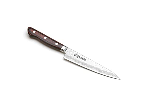 VG10 16 Layer Hammered Damascus Stainless Steel Petty Utility Knife (Petty 5.3'' (135mm) / Mahogany Handle)