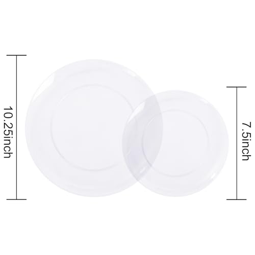 60PCS Clear Plastic Plates (Clear / 60)