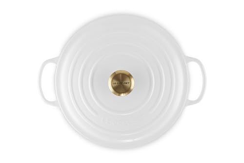 Enameled Cast Iron Round Dutch Oven (White / 7.25 Qt)