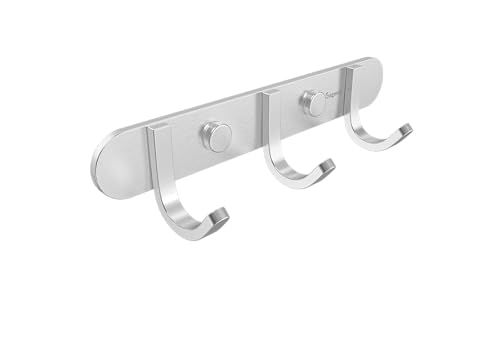 Coat Hook Rack Brushed Nickel (3 Hooks)