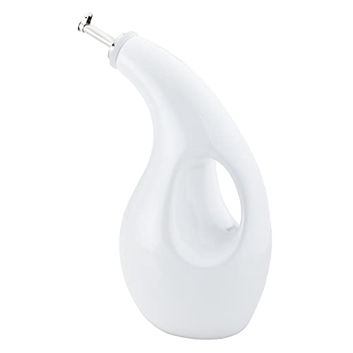 Ceramic EVOO Oil and Vinegar Dispenser Bottle (White / 24 Ounces)