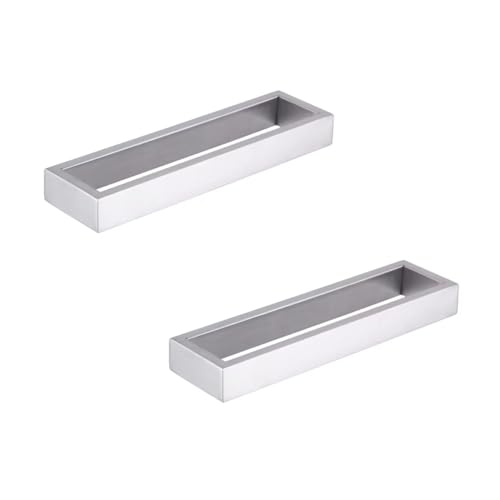 Modern Towel Holder Square Style Brushed Stainless Steel Towel Hanger Towel Ring for Bathroom Wall Mount 2 Pack HG1716 (Brushed)