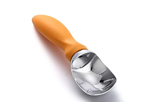 Heavy Duty Metal Ice Cream Scoop with Soft Grip Handle