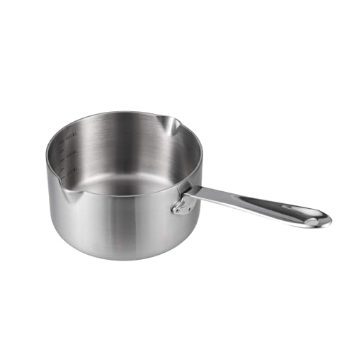 Milk Butter Warmer Mini Butter Melting Pot Coffee Maker with Dual Pour Spout 18 (0.6 Quarts)