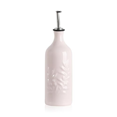 Sweejar Ceramic Olive Oil Dispenser Bottle (Rose Quartz / 20 oz, Set of 1)