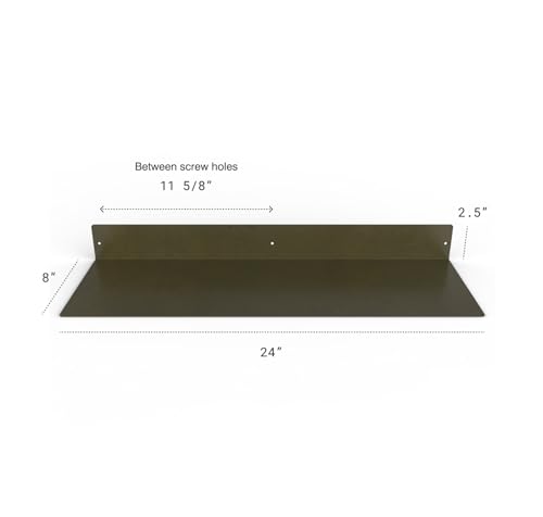 Made in USA Linear Floating Shelf (24-inch X 8-inch Forged Raw Steel)
