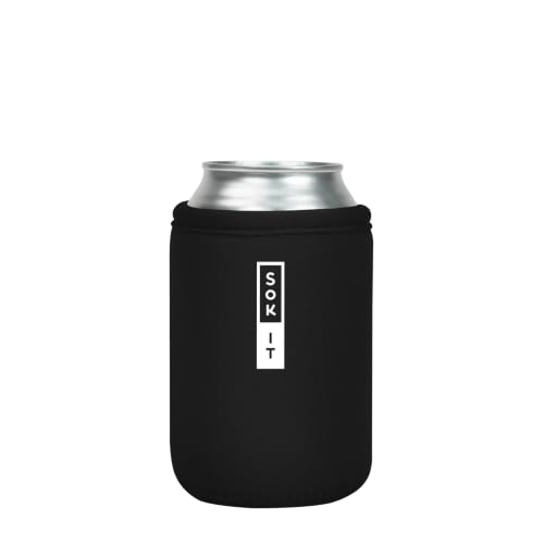 CanSok Sleeve for Beer & Soda Insulated Neoprene Cover (Black / 12oz Can Sleeve)