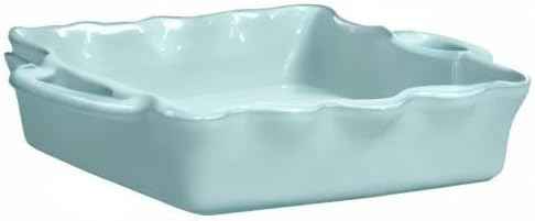 Casafina Ceramic 13.5" x 8.5" Rectangular Ruffled Baker - Cook & Host Collection, Robin's Egg Blue | Oven & Dishwasher Safe Bakeware | Food Safe Glazing | Restaurant Quality Dinnerware