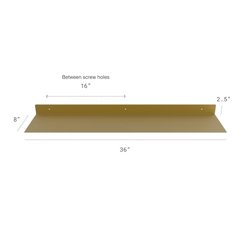 Linear Floating Shelf (36-inch X 8-inch Gold)