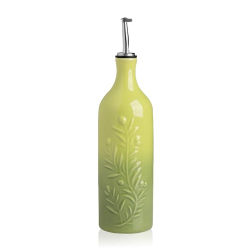 Sweejar Large Olive Oil Dispenser Bottle (Gradient Green / Patterned styles)