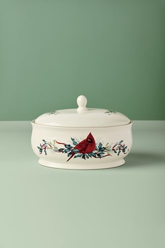 Winter Greetings Porcelain Covered Christmas Gravy Dish (Covered Dish)